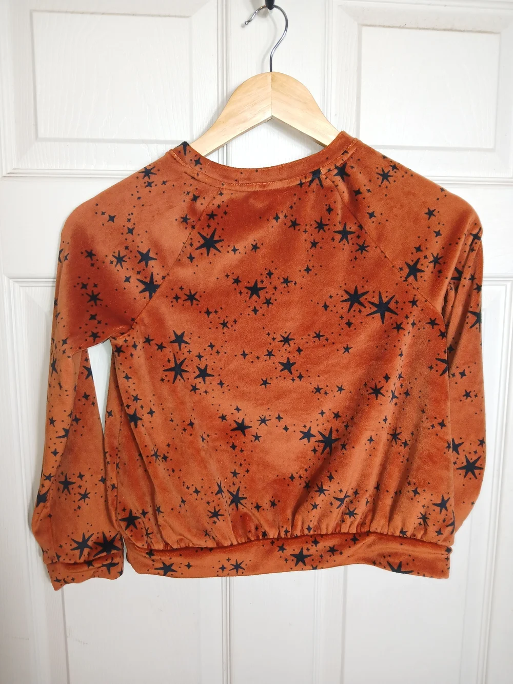 Cat & Jack Rust Orange Velour Star Print Pullover